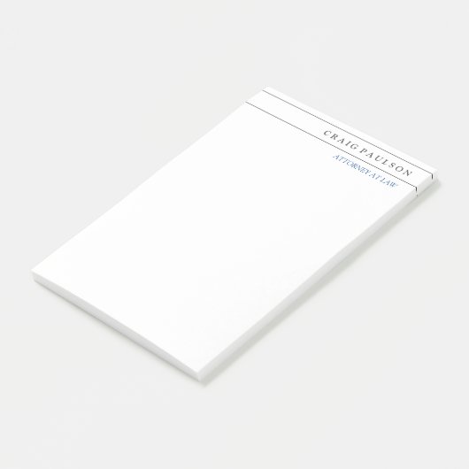 Schwarz-weißer Berater Rechtsanwalt Post-it Klebezettel (angewinkelt)