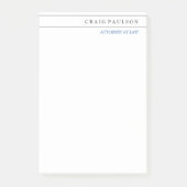 Schwarz-weißer Berater Rechtsanwalt Post-it Klebezettel (Vorderseite)