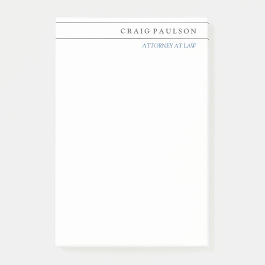 Schwarz-weißer Berater Rechtsanwalt Post-it Klebezettel (Vorderseite)