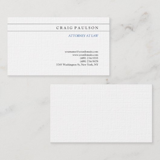 Schwarz-weißer Berater Rechtsanwalt Visitenkarte (Vorne/Hinten)