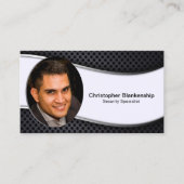 Schwarz-weißer Beruflicher QR-Code für das Foto Visitenkarte (Vorderseite)