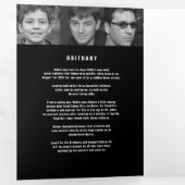 Schwarz-weißer Bestattungsservice Einfach kundensp Dreifach-gefaltete Programmkarte (Innen Erste Seite)