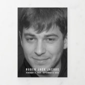 Schwarz-weißer Bestattungsservice Einfach kundensp Dreifach-gefaltete Programmkarte (Cover)