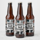 Schwarz-weißer bester Vater je benutzerdefiniertes Bierflaschenetikett (Flaschen)
