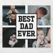 Schwarz-weißer bester Vater je benutzerdefiniertes Bierflaschenetikett (Einzelnes Label)