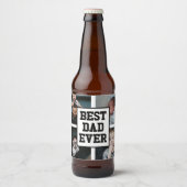 Schwarz-weißer bester Vater je benutzerdefiniertes Bierflaschenetikett (Vorderseite)