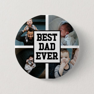 Schwarz-weißer bester Vater je benutzerdefiniertes Button