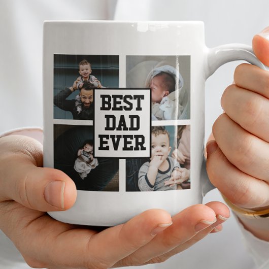 Schwarz-weißer bester Vater je benutzerdefiniertes Kaffeetasse