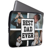 Schwarz-weißer bester Vater je benutzerdefiniertes Laptopschutzhülle (Vorne Rechts)