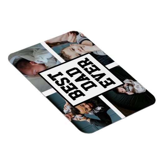 Schwarz-weißer bester Vater je benutzerdefiniertes Magnet (Rechte Seite)