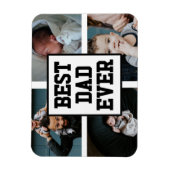 Schwarz-weißer bester Vater je benutzerdefiniertes Magnet (Vertikal)