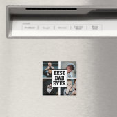 Schwarz-weißer bester Vater je benutzerdefiniertes Magnet (In Situ (Geschirrspüler))