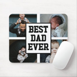 Schwarz-weißer bester Vater je benutzerdefiniertes Mousepad