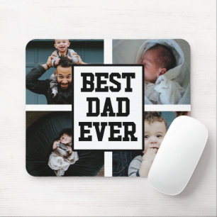 Schwarz-weißer bester Vater je benutzerdefiniertes Mousepad