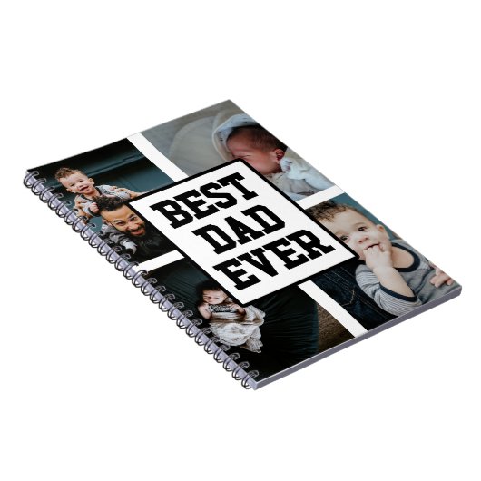 Schwarz-weißer bester Vater je benutzerdefiniertes Notizblock (Rechte Seite)