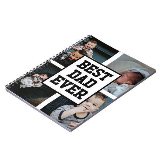 Schwarz-weißer bester Vater je benutzerdefiniertes Notizblock (Linke Seite)