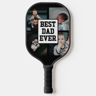 Schwarz-weißer bester Vater je benutzerdefiniertes Pickleball Schläger
