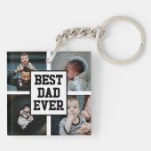 Schwarz-weißer bester Vater je benutzerdefiniertes Schlüsselanhänger (Rückseite)