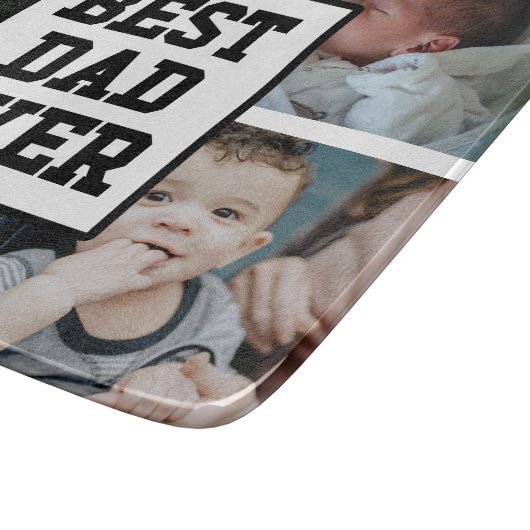 Schwarz-weißer bester Vater je benutzerdefiniertes Schneidebrett (Ecke)