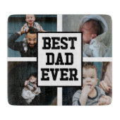 Schwarz-weißer bester Vater je benutzerdefiniertes Schneidebrett (Vorderseite)
