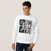 Schwarz-weißer bester Vater je benutzerdefiniertes Sweatshirt (Vorne ganz)
