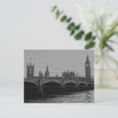 Schwarz-weißer Big- Benturm-Palast von Westminster Postkarte (Stehend Vorderseite)
