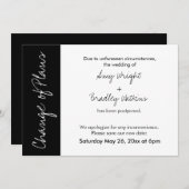 Schwarz-weißer Block - Hochzeitskarte aufgeschoben Einladung (Vorne/Hinten)