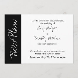 Schwarz-weißer Block Neuer Plan Hochzeitskarte ver Einladung