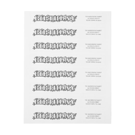 Schwarz-weißer Blumengeburt (Bogen)