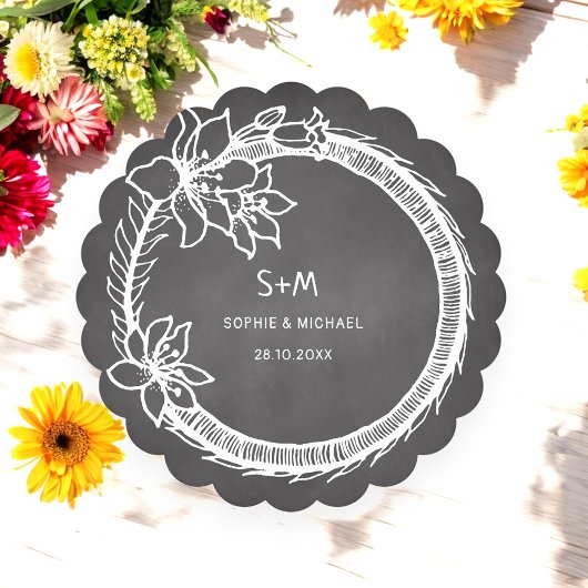 Schwarz-weißer Blumenpapier-Untersetzer Untersetzer