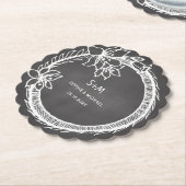 Schwarz-weißer Blumenpapier-Untersetzer Untersetzer (angewinkelt)