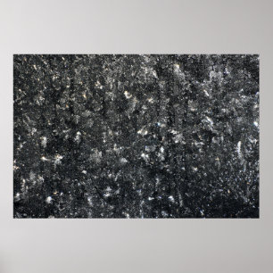 Schwarz-weißer Blumenstoff Poster