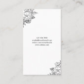 Schwarz-weißer Blütenbogen-Handfotograf Visitenkarte (Rückseite)