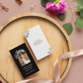 Schwarz-weißer Blütenbogen-Handfotograf Visitenkarte