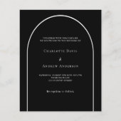 Schwarz-weißer Bogen - Moderne Hochzeitseinladung (Vorderseite)