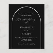 Schwarz-weißer Bogen, moderne Hochzeitsfeier (Vorderseite)