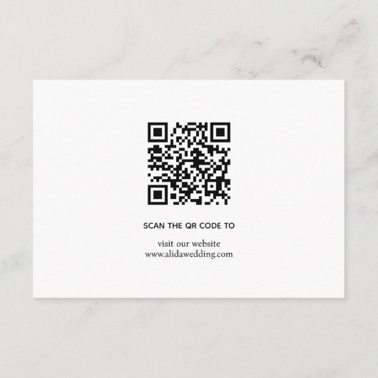 Schwarz-weißer Bogen und Typografie minimalistisch Begleitkarte (Rückseite)