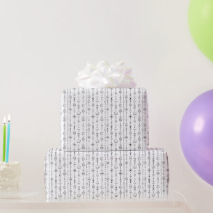 Schwarz-weißer Boho-Doodle-Abstraktmuster Geschenkpapier