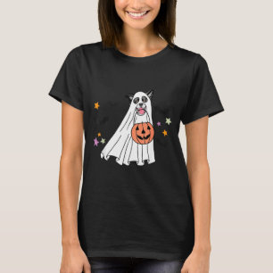 Schwarz-weißer Border Collie Boo Hund Halloween T-Shirt