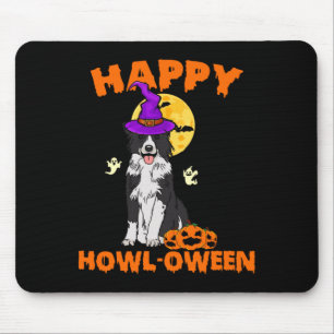 Schwarz-weißer Border Collie-Hexenhund glücklich Mousepad