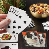 Schwarz-weißer Border Collie Spielkarten (In Situ)