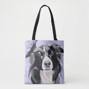 Schwarz-weißer Border Collie Tasche