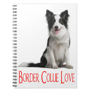 Schwarz-weißer Border Collie-Welpen-Hund-Journal Notizblock