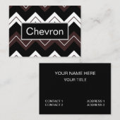 Schwarz-weißer brauner Zickzack Streifen Visitenkarte (Vorne/Hinten)