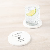 Schwarz-weißer Brautgarten Getränkeuntersetzer (Seite)