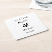 Schwarz-weißer Brautgarten Rechteckiger Pappuntersetzer (angewinkelt)