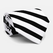 Schwarz-weißer breiter Tuxedo-Streifen Krawatte (Gerollt)