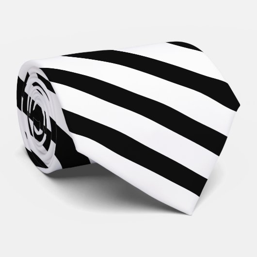 Schwarz-weißer breiter Tuxedo-Streifen Krawatte (Gerollt)