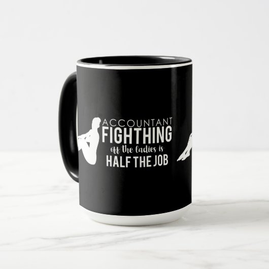 Schwarz-weißer Buchhalter, der weg die Damen Tasse (Vorderseite Links)