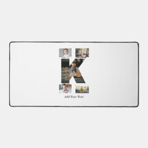 Schwarz-weißer Buchstabe K-Fotocollage Schreibtischunterlage